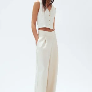 Buttoned Rib Knit Vest