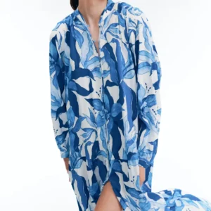 Flowing Botanical Shirt Dress