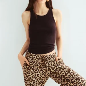 Fluid Leopard Wide-Leg Trousers