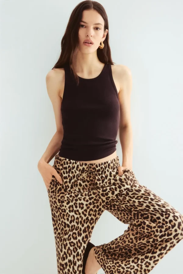 Fluid Leopard Wide-Leg Trousers