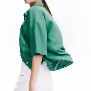 Relaxed Short Sleeve Linen Shirt