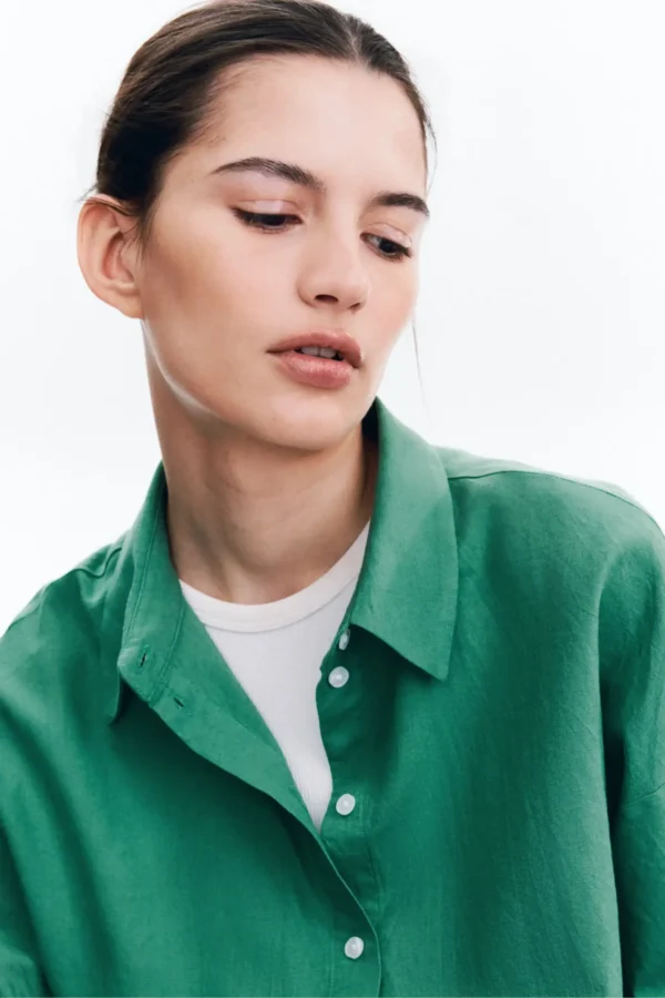 Relaxed Short Sleeve Linen Shirt