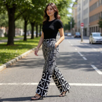 Didi Pant Monochrome Ankara Batik Trousers