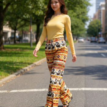 Sahara Tribal Print Wide Leg Ankara Trousers