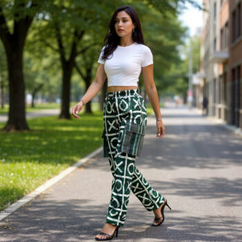 Zena Forest Green Ankara XO Cargo Trousers
