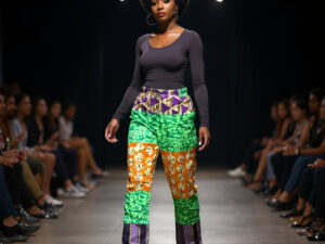 Zinnie Patchwork Ankara Trousers with Fringe