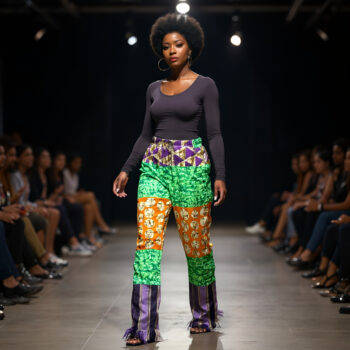 Zinnie Patchwork Ankara Trousers with Fringe