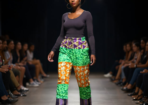 Zinnie Patchwork Ankara Trousers with Fringe