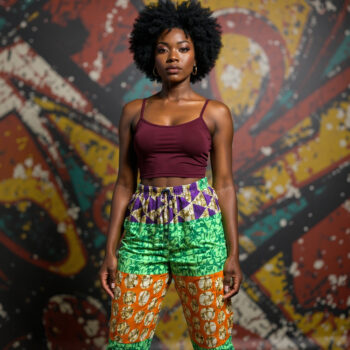 Zinnie Patchwork Ankara Trousers with Fringe