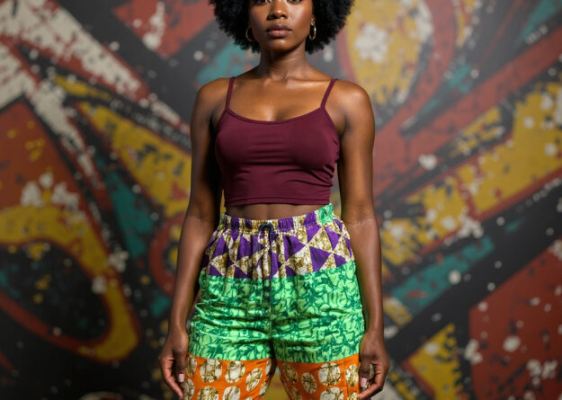 Zinnie Patchwork Ankara Trousers with Fringe