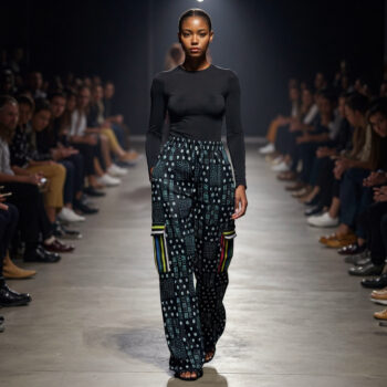 Zuri Black Ankara Cowrie Print Palazzo Pants