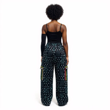Zuri Black Ankara Cowrie Print Palazzo Pants