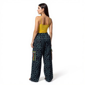 Zuri Black Ankara Cowrie Print Palazzo Pants