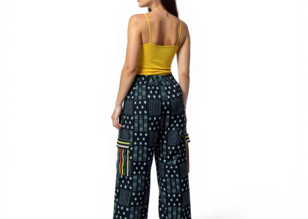 Zuri Black Ankara Cowrie Print Palazzo Pants